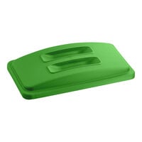 Lavex Lime Green Slim Rectangular Compost Receptacle Flat Lid with Handle