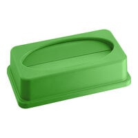 Lavex Lime Green Slim Rectangular Compost Receptacle Drop Shot Lid