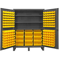 Durham Mfg 48 x 24 x 72 Storage Cabinet with 186 Yellow Bins 2502-186-95