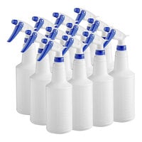 Lavex 32 oz. Blue Plastic Bottle / Sprayer - 12/Pack