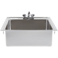 Regency 20" x 16" x 8" 16-Gauge Stainless Steel One Compartment Drop-In Sink with 8" Faucet