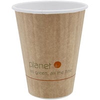 Stalk Market Planet+ 8 oz. PLA-Coated Kraft Compostable Double Wall Paper Hot Cup - 1000/Case