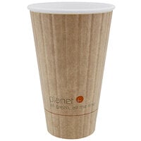 Stalk Market Planet+ 16 oz. PLA-Coated Kraft Compostable Double Wall Paper Hot Cup - 600/Case