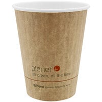 Stalk Market Planet+ 12 oz. PLA-Coated Kraft Compostable Double Wall Paper Hot Cup - 1000/Case