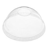Stalk Market Planet+ PLA-DL 9, 12, 16, 20 & 24 oz. PLA Plastic Compostable Cold Cup Dome Lid - 1,000/Case