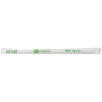Stalk Market Planet+ PLA-S8W-C 7 3/4" Clear Giant Compostable Wrapped PLA Straw - 2000/Case