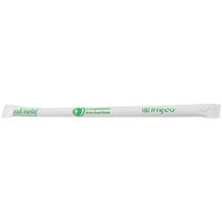 Stalk Market Planet+ PLA-S8W-C 7 3/4" Clear Giant Compostable Wrapped PLA Straw - 2000/Case