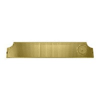 Micro Matic DP-MET-H-PVD-40GR-Z 8 1/2" x 40" PVD Brass Surface Mount Drip Tray with Drain and Glass Rinser