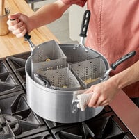 Vollrath Wear-Ever Vegetable and Pasta Cooker Set Aluminum Pot and Four Insets with Silicone Handles 682114