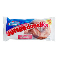 Hostess Donettes Single Serve Glazed Strawberry Jumbo Donuts 2-Count 4 oz. - 36/Case