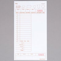 Choice 1 Part Tan and White Guest Check with Note Space, Beverage Lines, and Bottom Guest Receipt   - 2000/Case