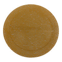 Rosseto Kalderon Foglia 13" Round Yellow Glass Platter - 2/Set