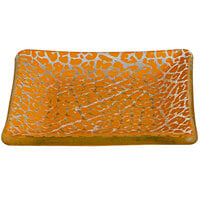 Rosseto Kalderon Foglia 4" Square Yellow Glass Mini Plate - 12/Pack