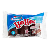 Hostess Ho Hos Single Serve Chocolate Pinwheel Cake 3-Count 3 oz. - 36/Case