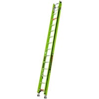 Little Giant HyperLite 28' Type 1AA Certified Restock Green Fiberglass Extension Ladder with Cable Hooks, Claw, and V-Bar 17528VCR - 375 lb. Capacity