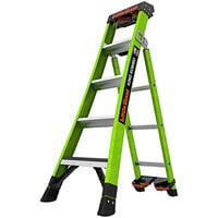 Little Giant King Kombo Industrial Type 1AA Green Fiberglass 3-in-1 All-Access Combination Ladder with Grip-N-Go Hinge - 375 lb. Capacity