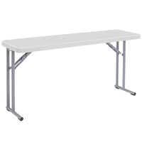 National Public Seating BT1860 18" x 60" Speckled Gray Plastic Folding Seminar Table