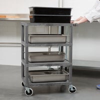 Luxor BC45-G Gray 4 Shelf Serving Cart - 18 inch x 24 inch x 39 inch