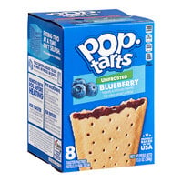 Pop-Tarts Unfrosted Blueberry Toaster Pastry 2-Pack - 48/Case
