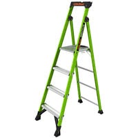 Little Giant MightyLite 6' Type 1A Green Fiberglass Step Ladder 15396-001 - 300 lb. Capacity