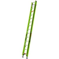 Little Giant HyperLite 28' Type 1AA Green Fiberglass Extension Ladder with Cable Hooks, Claw, and V-Bar 17528V - 375 lb. Capacity