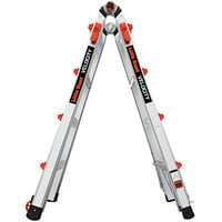 Little Giant Velocity 9' - 15' Type 1A Aluminum Articulated Extendable Ladder with Wheels and Ratchet Levelers 15417-801 - 300 lb. Capacity