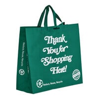 RediBag USA Large Green Non-Woven Reusable Shopping Bag I05976 - 100/Case