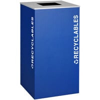 Ex-Cell Kaiser Kaleidoscope Collection RC-KD36-R TR-RYX 36 Gallon Royal Blue Texture Square Indoor Recycling Receptacle