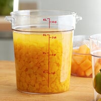 Cambro RFSCW4135 Camwear 4 Qt. Clear Round Food Storage Container
