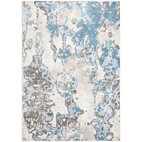 Abani Arto Collection Teal / Beige Distressed Contemporary Abstract Area Rug