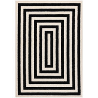 Abani Casa Collection 6' x 9' Black / Cream Contemporary Rectangular Area Rug