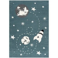 Abani Play Collection 5' 3" x 7' 6" Blue Contemporary Space Area Rug