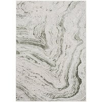 Abani Atlas Collection Green / Gray Contemporary Abstract Marble Area Rug