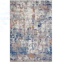 Abani Casa Collection 5' 3" x 7' 6" Gray / Blue Contemporary Abstract Distressed Area Rug