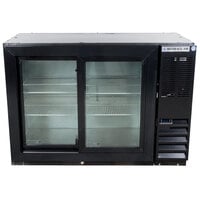 Beverage-Air BB48HC-1-GS-B 48 inch Black Underbar Height Sliding Glass Door Back Bar Refrigerator