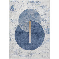 Abani Atlas Collection Blue / Gray Contemporary Intertwined Circles Area Rug