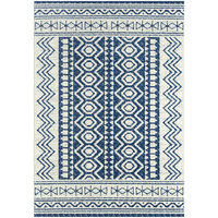 Abani Casa Collection 7' 9" x 10' 2" Navy / Cream Southwestern Geometric Tribal Area Rug