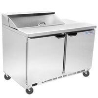 Beverage-Air SPE48HC-08 Elite Series 48 inch 2 Door Refrigerated Sandwich Prep Table