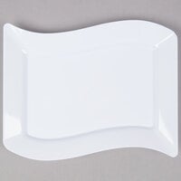 Fineline Wavetrends 1405-WH 5 1/2 inch x 7 1/2 inch White Plastic Dessert Plate - 120/Case