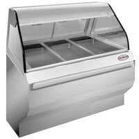 Alto-Shaam ED2SYS-48 SS Stainless Steel Heated Display Case with Curved Glass and Base - Full Service 48 inch