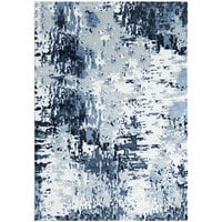 Abani Arto Collection Blue / White Distressed Contemporary Area Rug