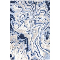 Abani Arto Collection Teal Contemporary Ink Swirl Area Rug