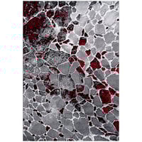 Abani Arto Collection 7' 9" x 10' 2" Gray / Red Contemporary Granite Area Rug