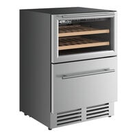 AvaValley DSR-20-DZ Dual Temperature Beverage Cooler with Top Shelves and Bottom Drawer
