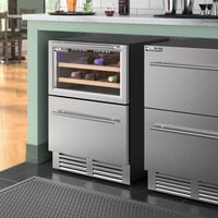 AvaValley DSR-20-DZ Dual Temperature Beverage Cooler with Top Shelves and Bottom Drawer