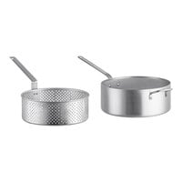 Vollrath Wear-Ever 9 Qt. Heavy-Duty Aluminum Fry Pot with Basket and Plated Handle 681190