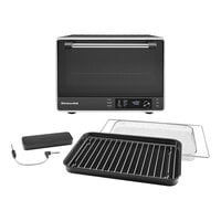 KitchenAid KCO224BM Matte Black Digital Countertop Oven with No Flip Air Fry Basket - 120V