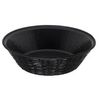 Carlisle 652403 WeaveWear Black Round Plastic Serving Basket 9 inch   - 12/Case