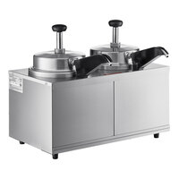 Carnival King HSPW35DBL Double 3.5 Qt. Warmer with Heated Spouts and Pumps - 120V, 1100W
