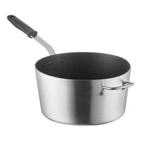 Vollrath Wear-Ever 10 Qt. Tapered Non-Stick Aluminum Sauce Pan with SteelCoat x3 and Black Silicone Handle 692310